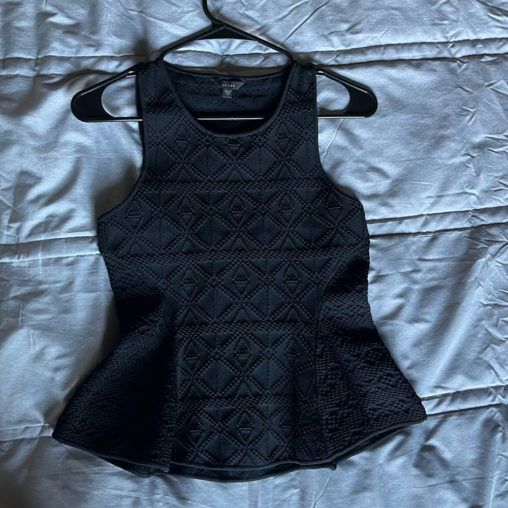 Guess Peplum Black Top (Super Stretchy)